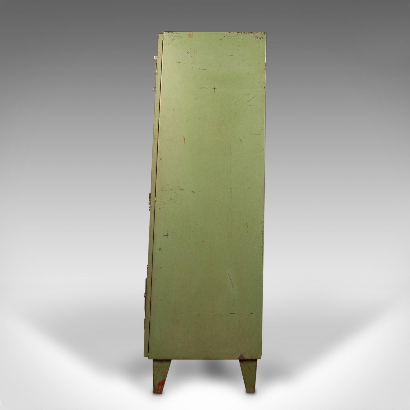 Tall Vintage Bank of Pigeon Holes, German, Steel, 20 Door, Industrial Cabinet 2