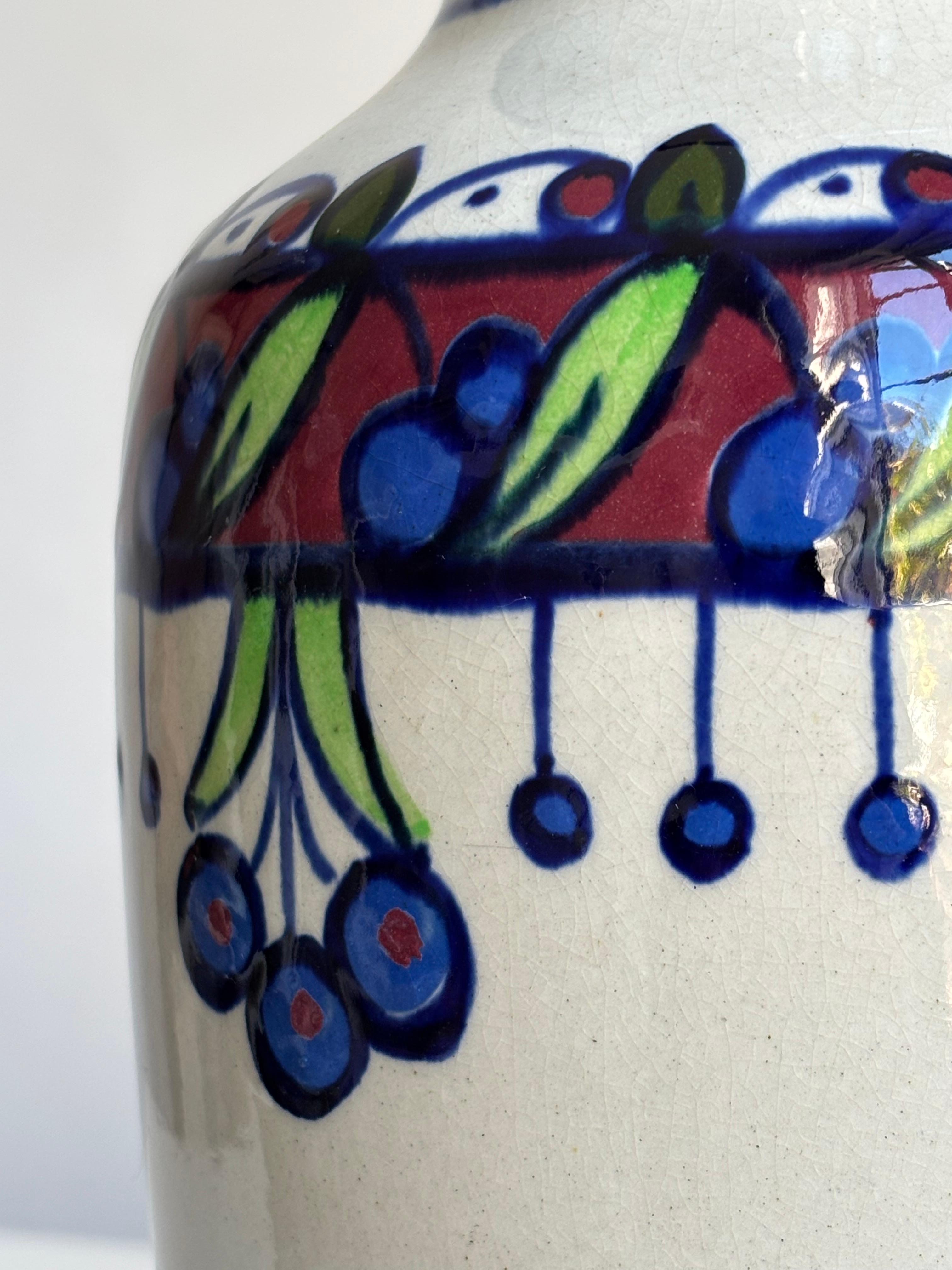 XX secolo Vaso alto belga smaltato multicolore d'epoca, anni '50 circa in vendita