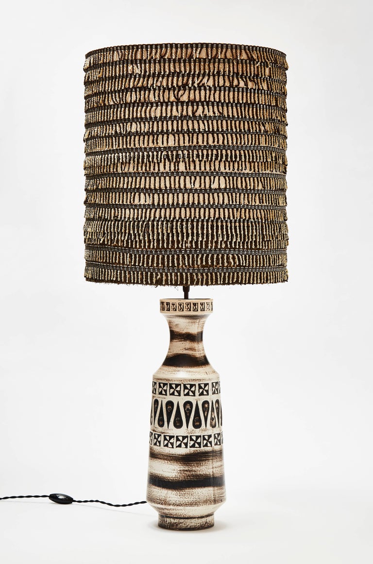 Tall Vintage Belgium Ceramic Table Lamp For Sale At 1stdibs