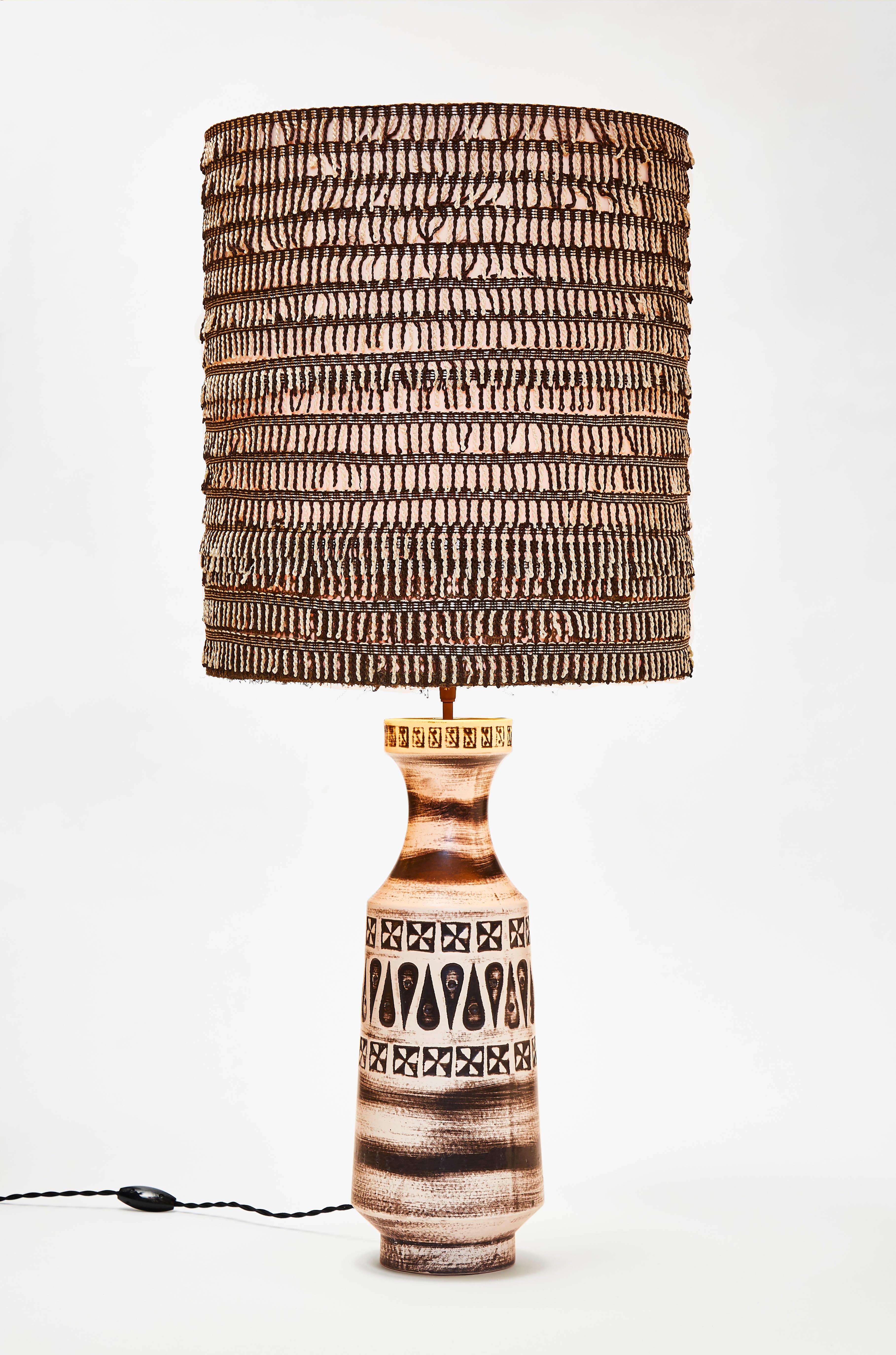 Tall Vintage Belgium Ceramic Table Lamp (Moderne der Mitte des Jahrhunderts)