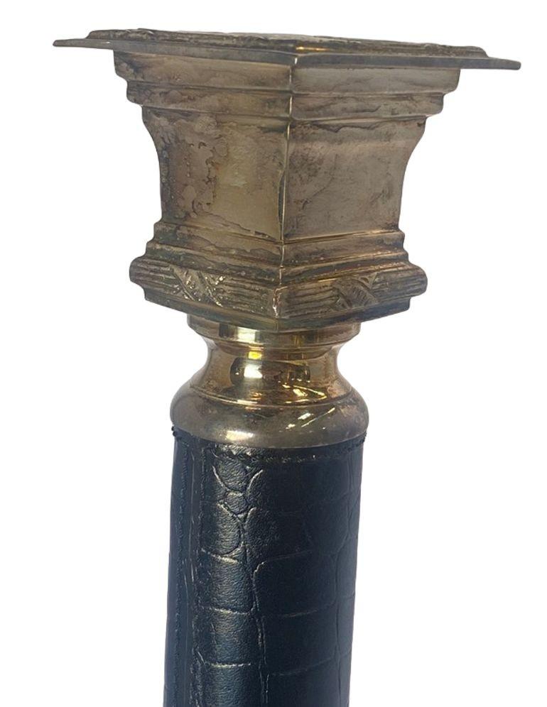 20th Century Tall Vintage Bombay Brass Candlestick Holder For Sale