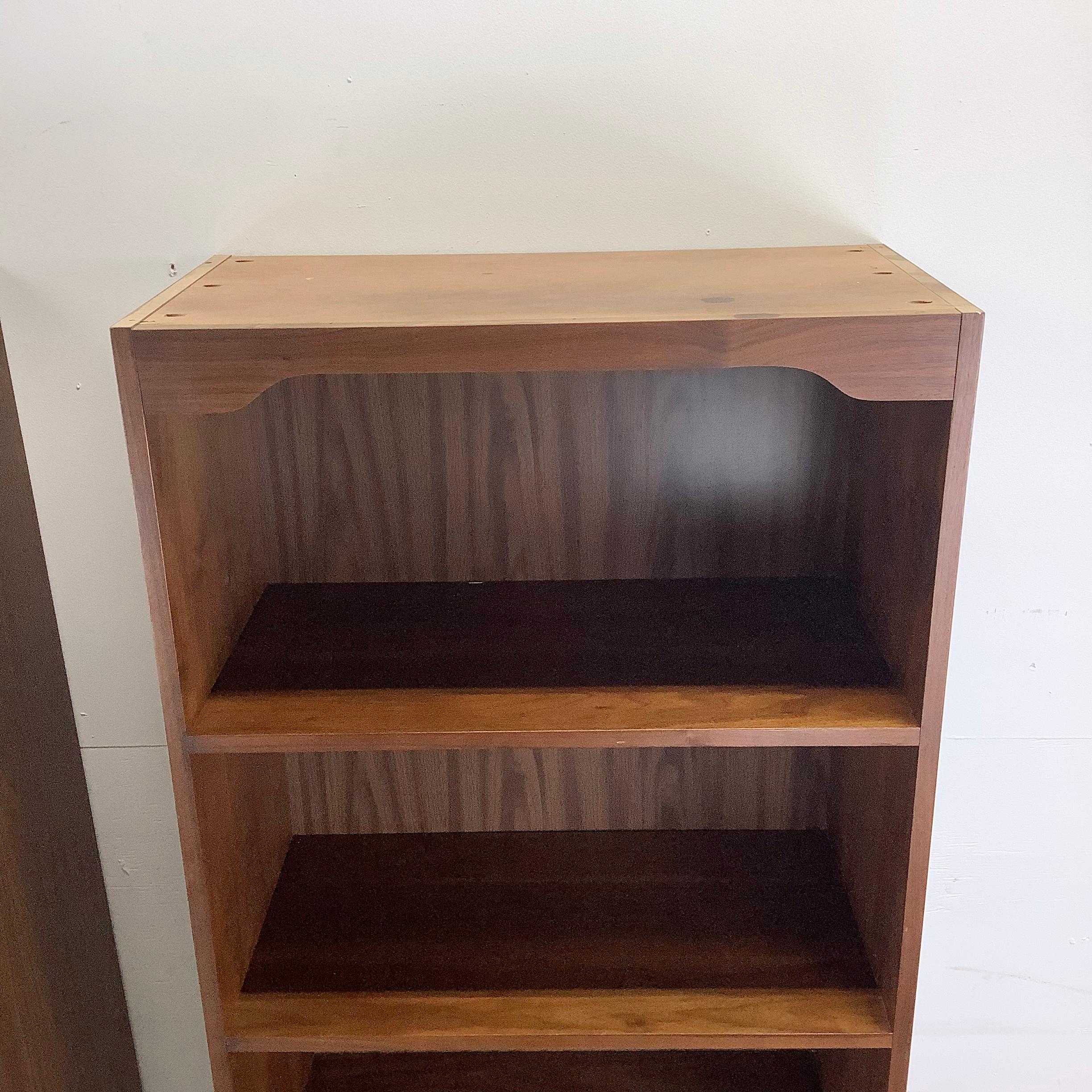 Tall Vintage Bookshelves With Drop Front Cabinet & Drawers For Sale 11