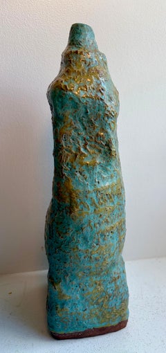 Tall Vintage Brutalist Studio Pottery Vase signed Fran Mitchell, c. 1960's