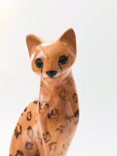 Grand guépard en céramique vintage
