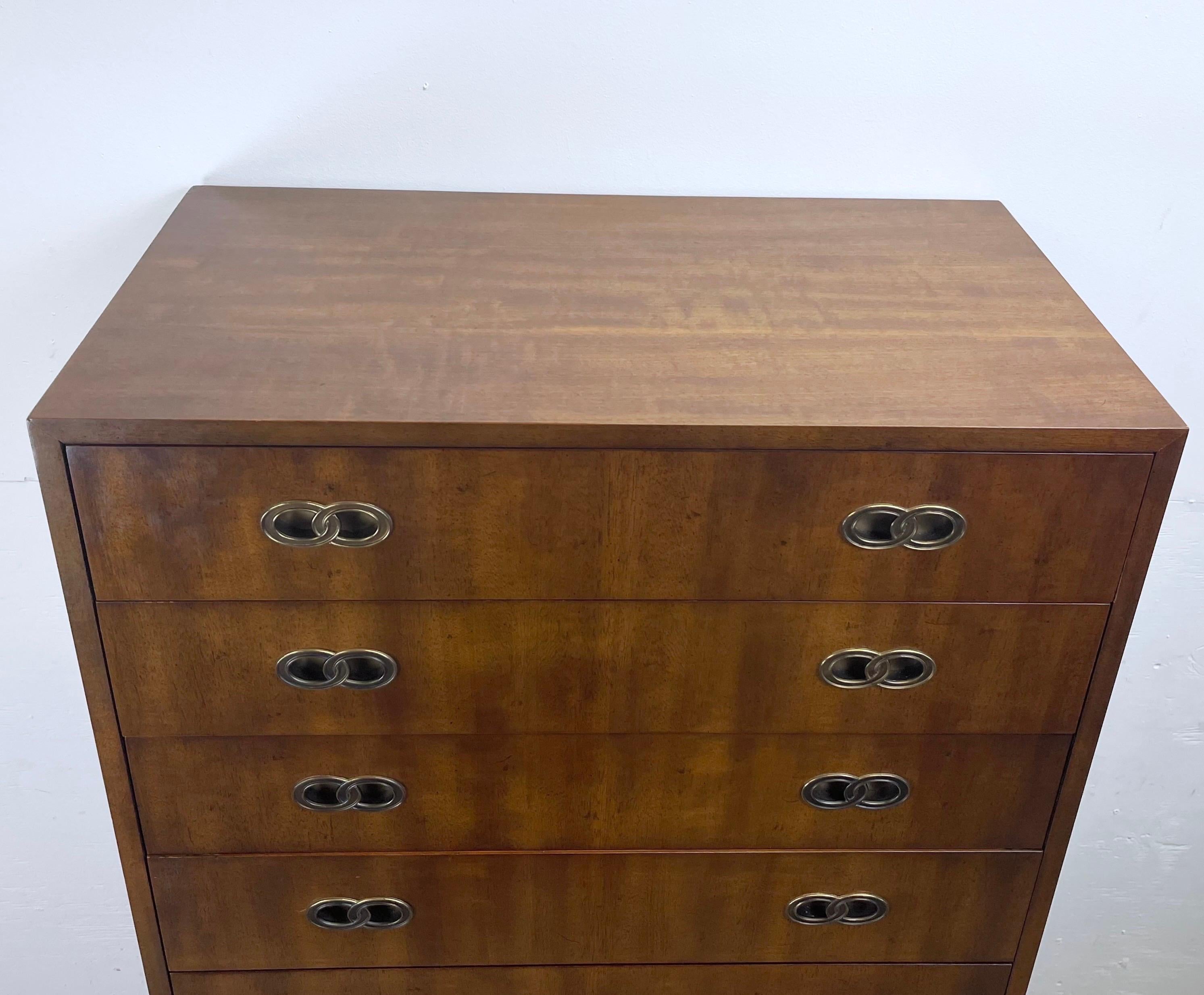 American Tall Vintage Chest of Drawers by Michael Taylor for Henredon For Sale