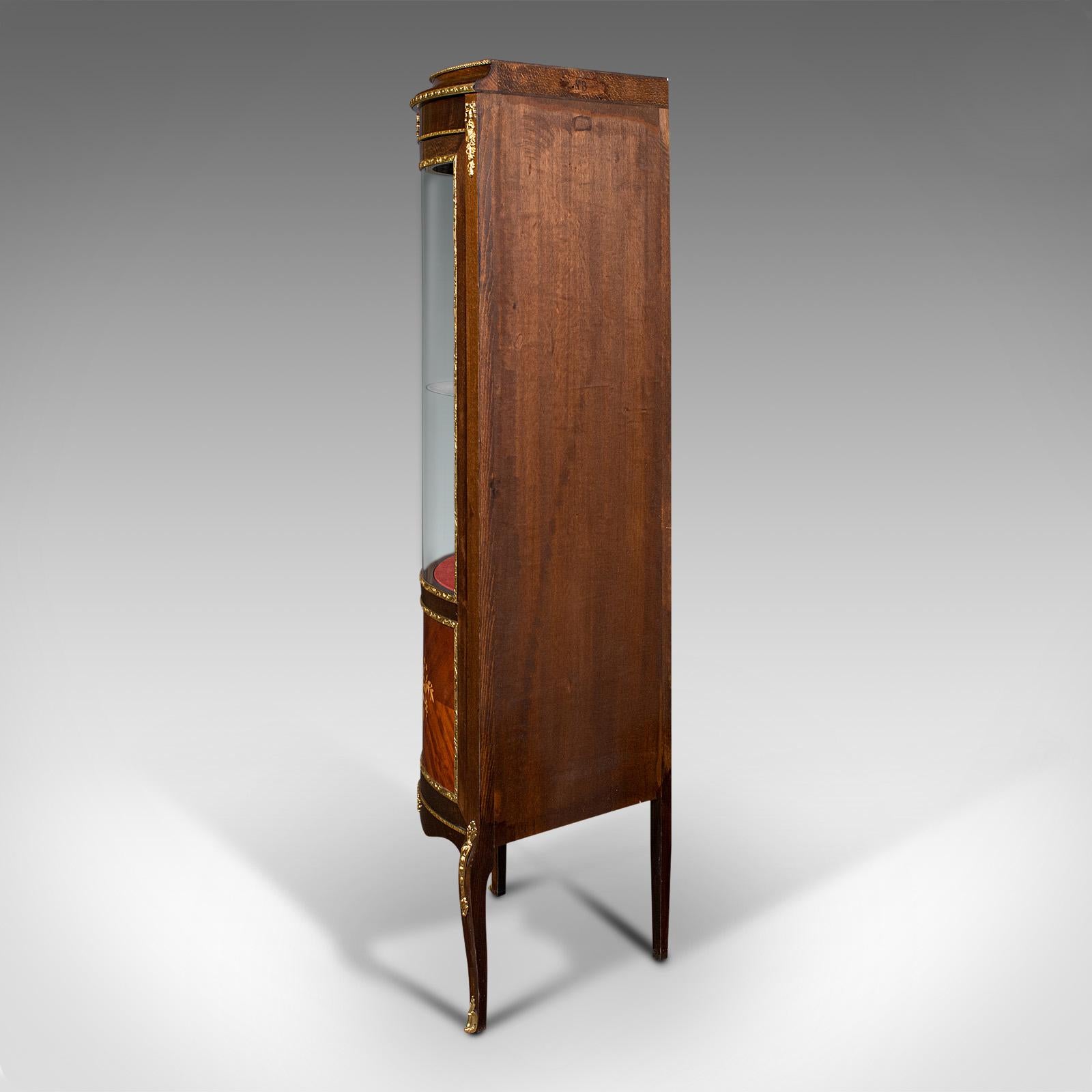 Tall Vintage Corner Vitrine, French, Display Cabinet, Late 20th Century, C.1970 For Sale 1
