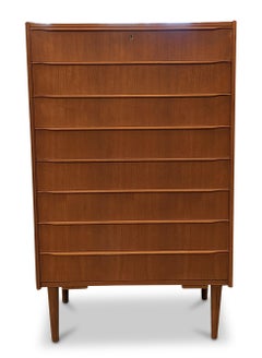 Tall Vintage Danish Mid Century High Boy Teak Dresser "21035"