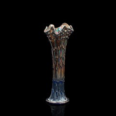 Tall Vintage Decorative Carnival Vase, English, Glass, Flower, Midcentury, 1950