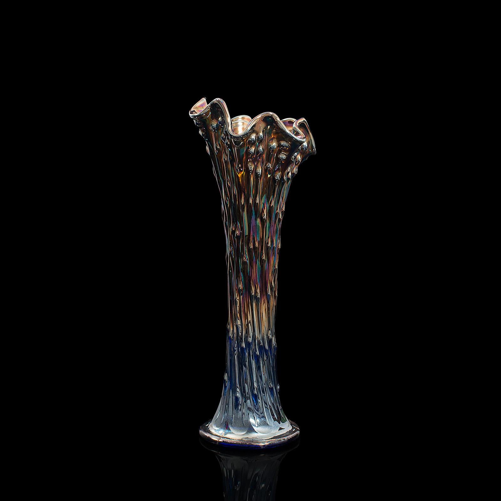 black carnival glass vase