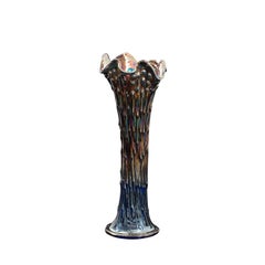 Tall Retro Decorative Carnival Vase, English, Glass, Flower, Midcentury, 1950