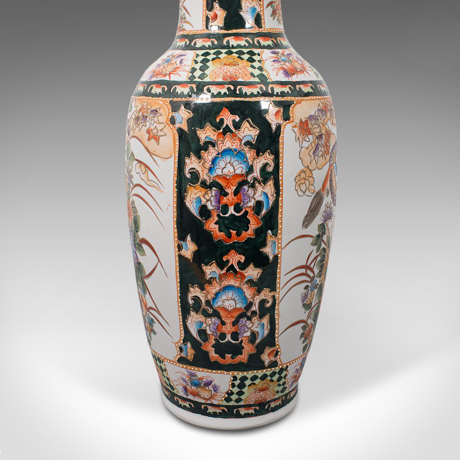 Tall Vintage Decorative Flower Vase, Oriental, Ceramic, Baluster Urn, Art Deco 6