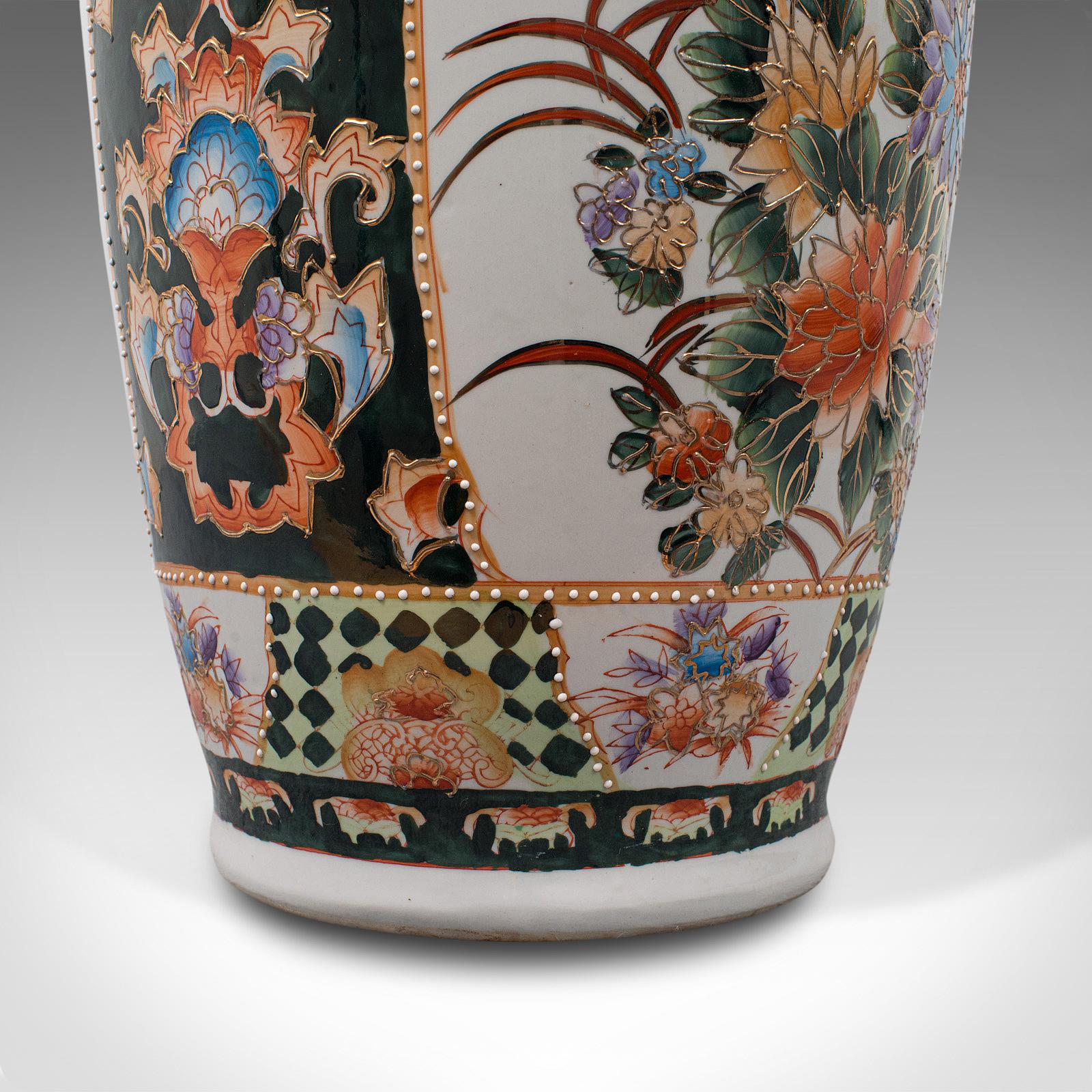 Tall Vintage Decorative Flower Vase, Oriental, Ceramic, Baluster Urn, Art Deco 7