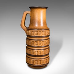 Tall Vintage Decorative Jug, German, Lava, Serving Ewer, Vase, Late 20th, C.1970