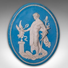 Tall Vintage Decorative Relief Plaque, Stone, Neo Classical, After Jasperware