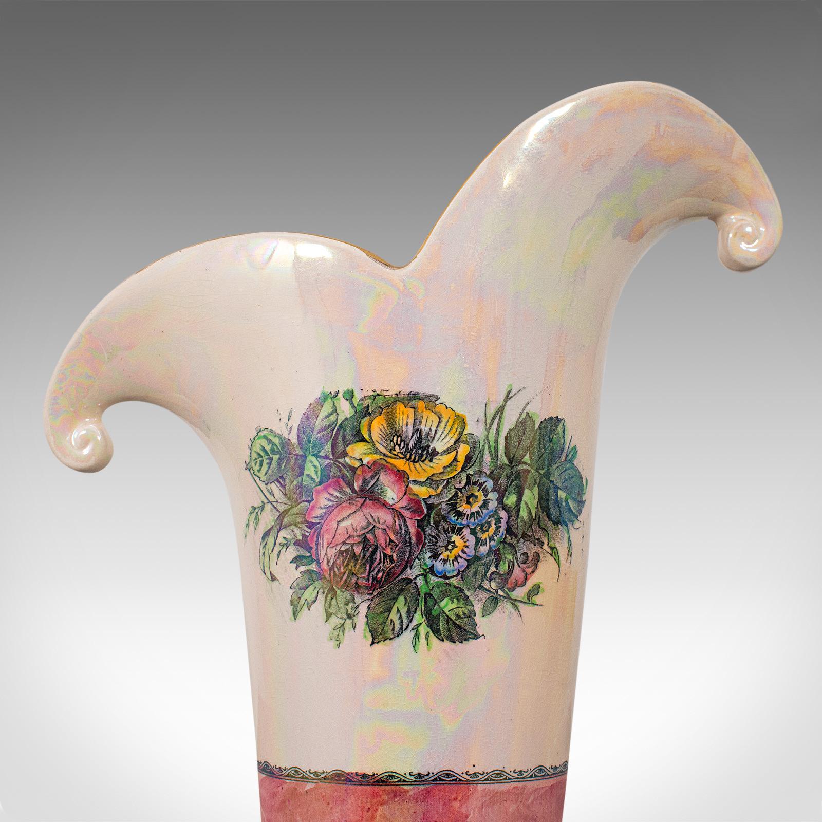 Tall Vintage Decorative Vase, English, Ceramic, Collectible, Lustre, circa 1950 For Sale 4