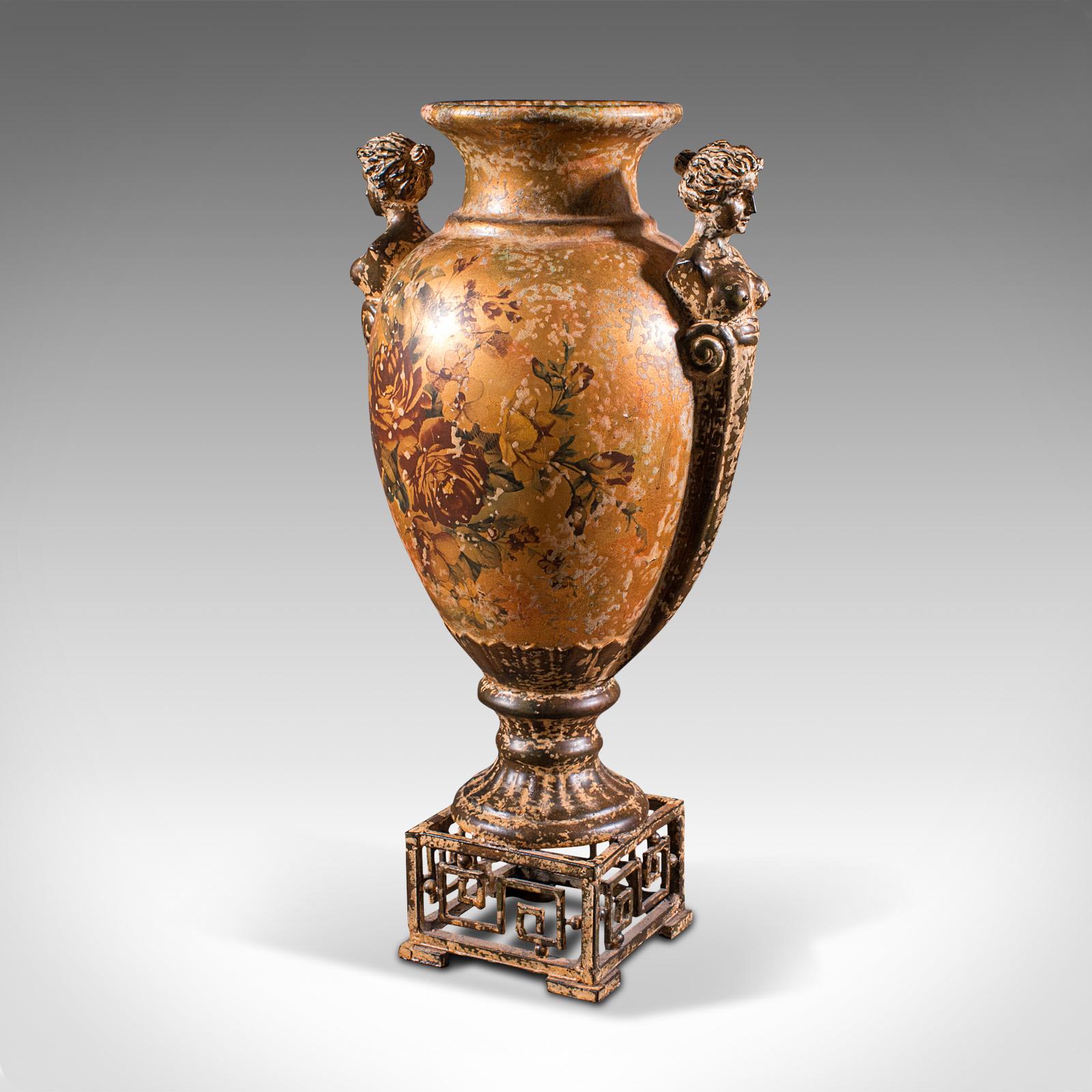 Große dekorative Vintage-Vase, orientalische Balusterurne aus Keramik, italienisch, um 1970 im Zustand „Gut“ im Angebot in Hele, Devon, GB