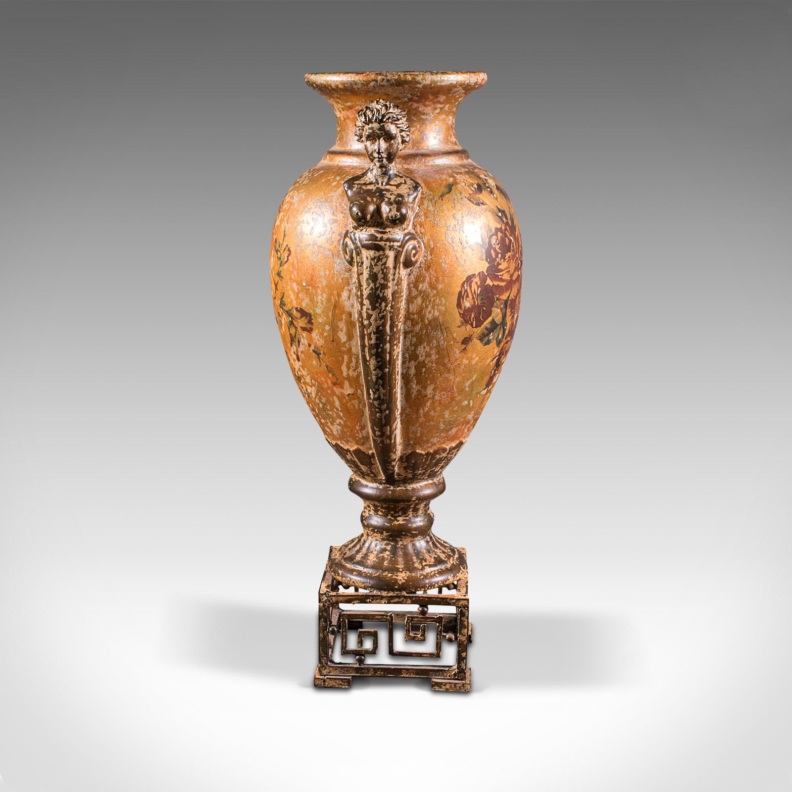 Große dekorative Vintage-Vase, orientalische Balusterurne aus Keramik, italienisch, um 1970 im Angebot 1