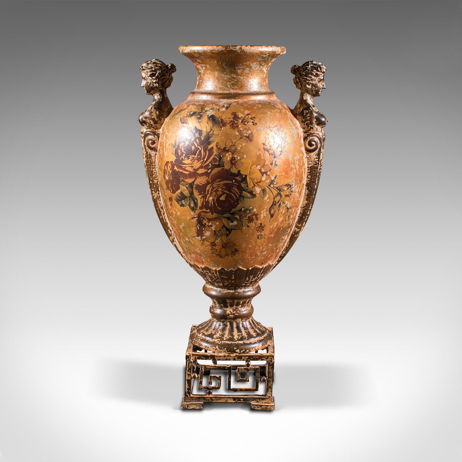 Große dekorative Vintage-Vase, orientalische Balusterurne aus Keramik, italienisch, um 1970 im Angebot 2