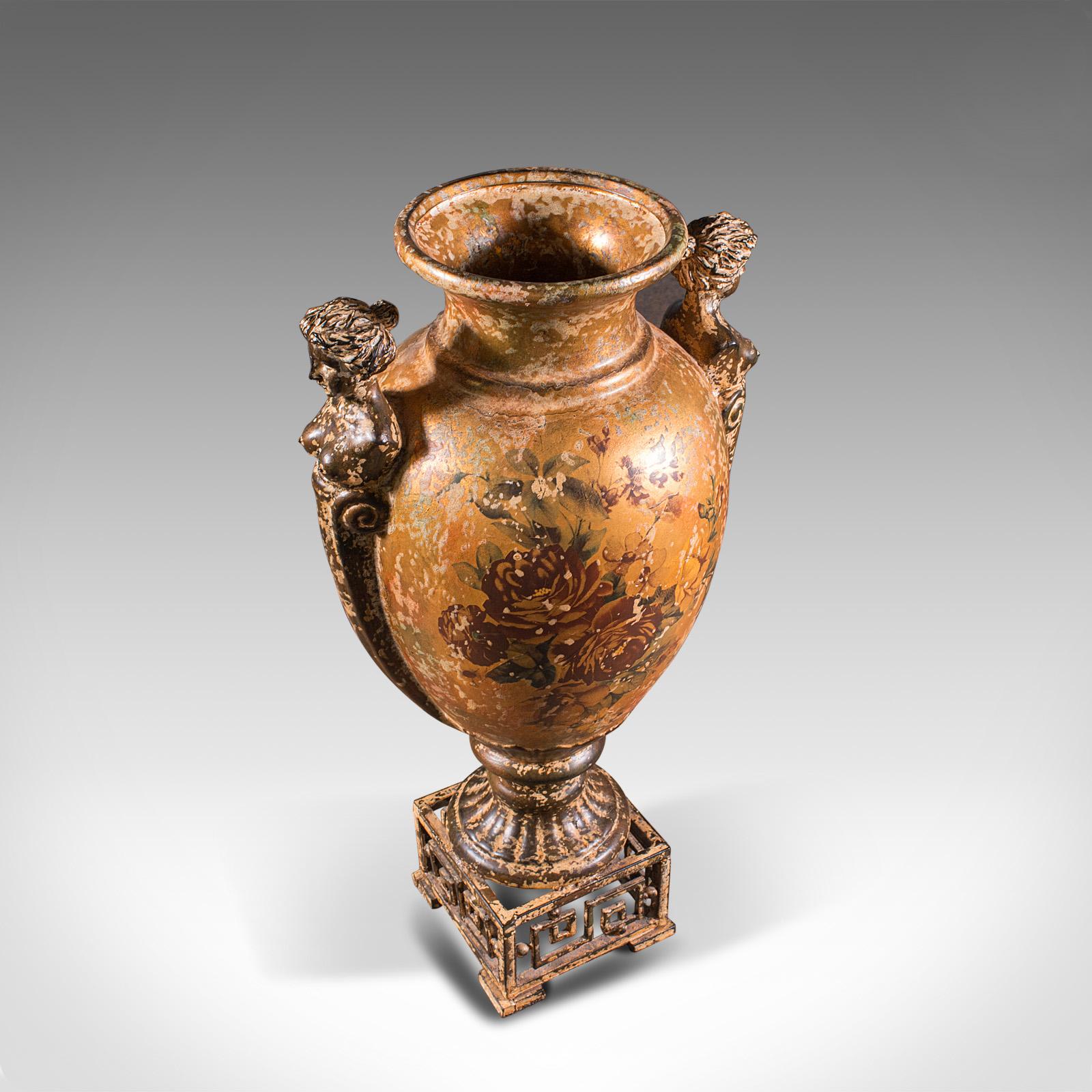 Große dekorative Vintage-Vase, orientalische Balusterurne aus Keramik, italienisch, um 1970 im Angebot 3