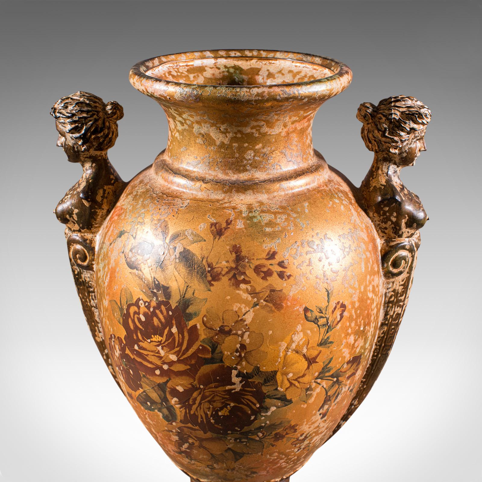 Große dekorative Vintage-Vase, orientalische Balusterurne aus Keramik, italienisch, um 1970 im Angebot 4