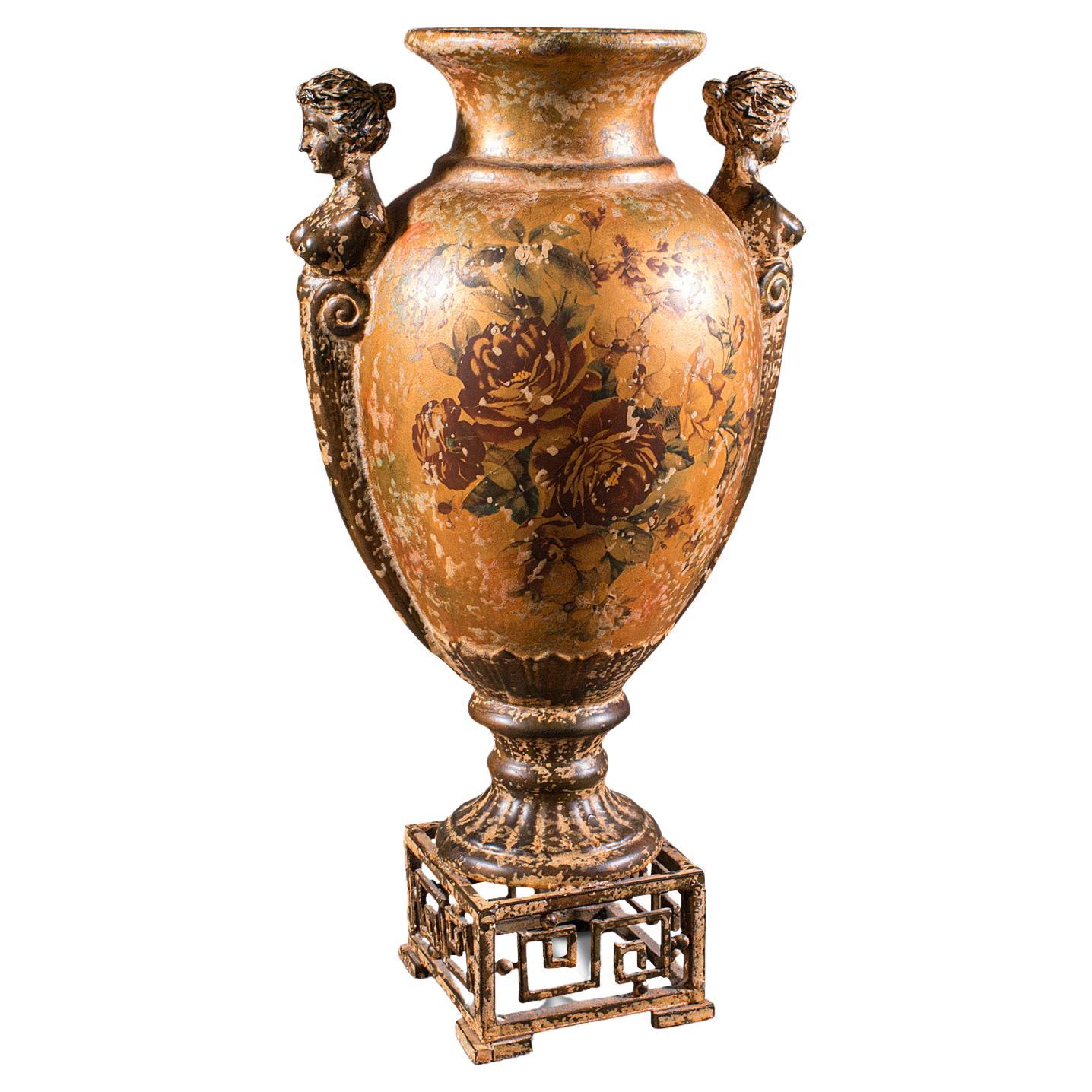 Große dekorative Vintage-Vase, orientalische Balusterurne aus Keramik, italienisch, um 1970