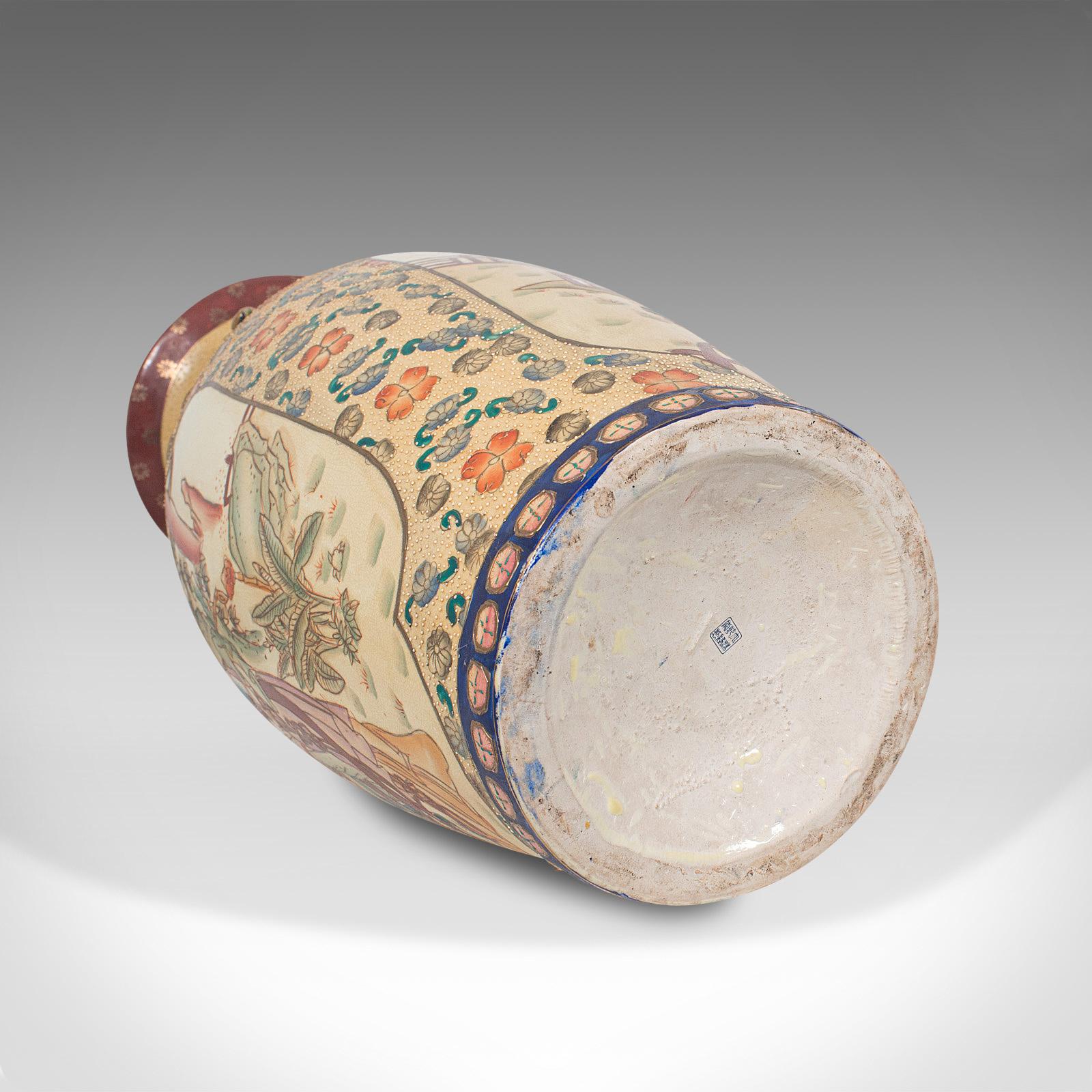 Tall Decorative Vase, Oriental, Ceramic, Urn, Moriage, Art Deco, circa 1940 8