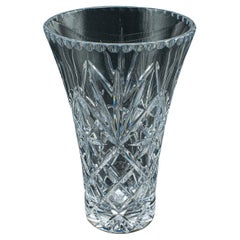 Tall Vintage Display Vase, English, Cut Crystal Glass, Flower Sleeve, Decorative