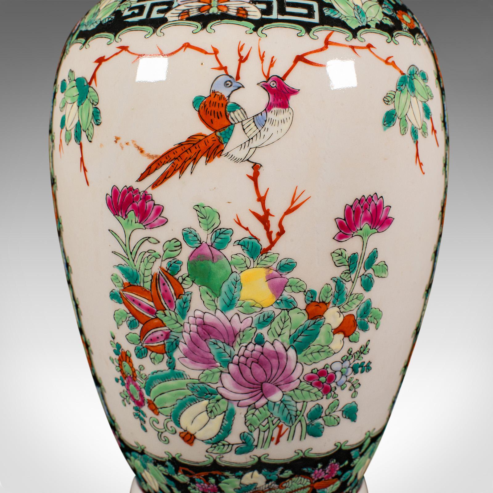 Tall Vintage Flower Vase, Chinese, Ceramic, Display Urn, Art Deco, Mid Century For Sale 5