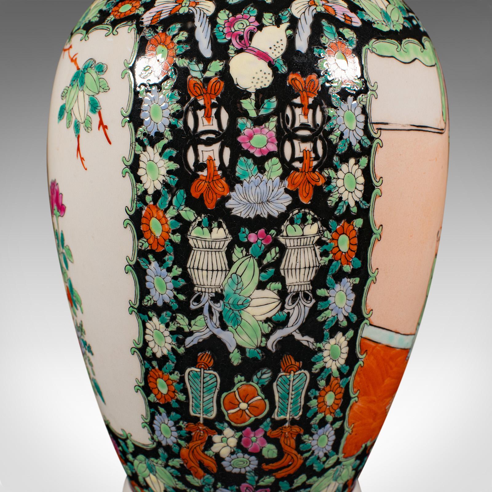 Grand vase à fleurs chinois, céramique, urne d'exposition, Art déco, milieu du siècle dernier en vente 2