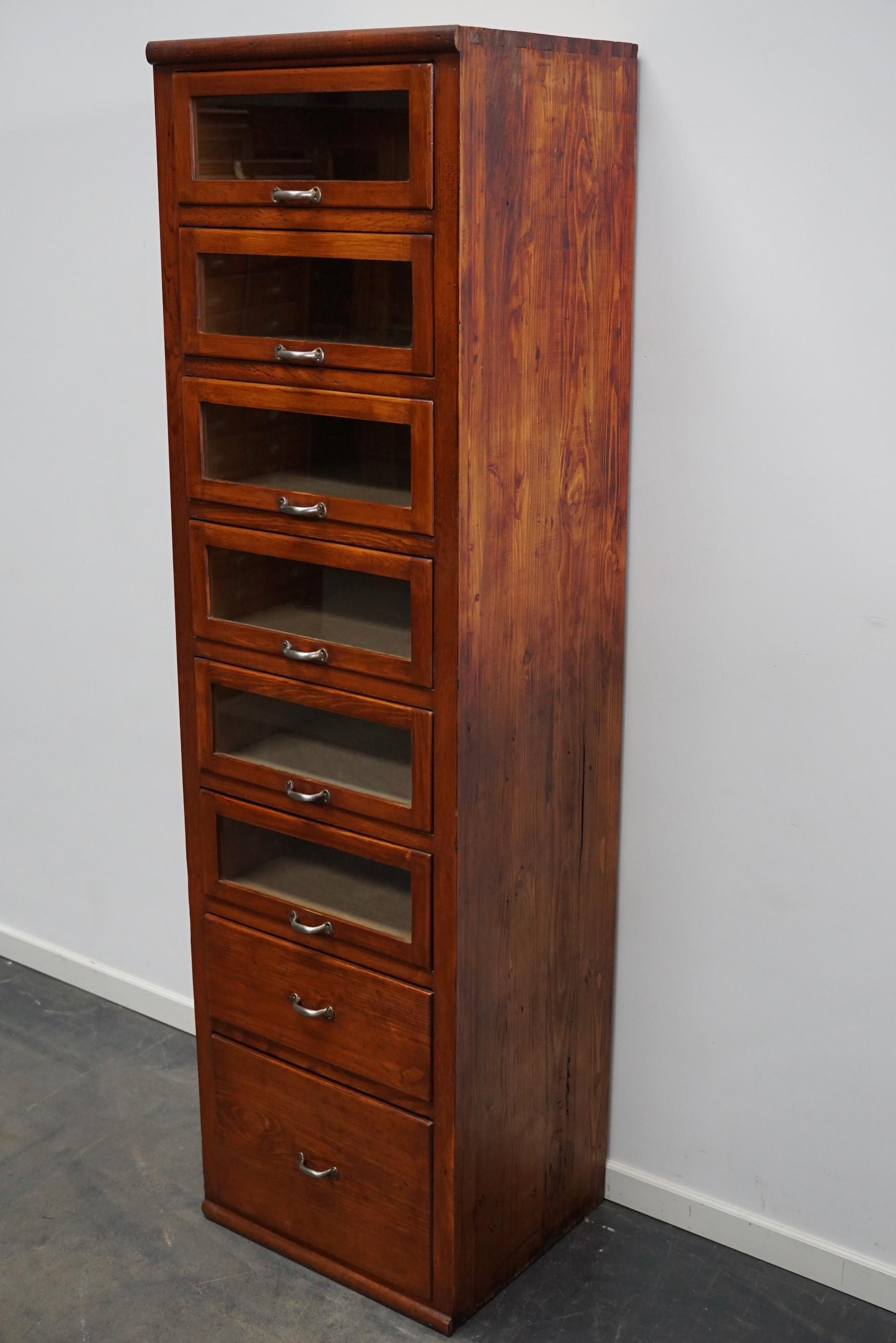 Tall Vintage German Pine Haberdashery Shop Cabinet, 1950s For Sale 10