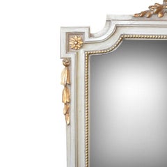 Tall Vintage Gilt Wood Mirror with Floral Fern Detail