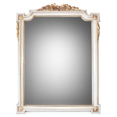 Tall Vintage Gilt Wood Mirror with Floral Fern Detail