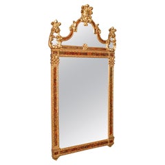 Großer Vintage-Hallenspiegel, kontinental, vergoldetes Gesso, Glas, Übermantle, italienisch