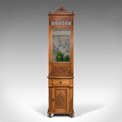Tall Vintage Hall Stand, English, Walnut, Edwardian Revival, Mirror, Late 20th