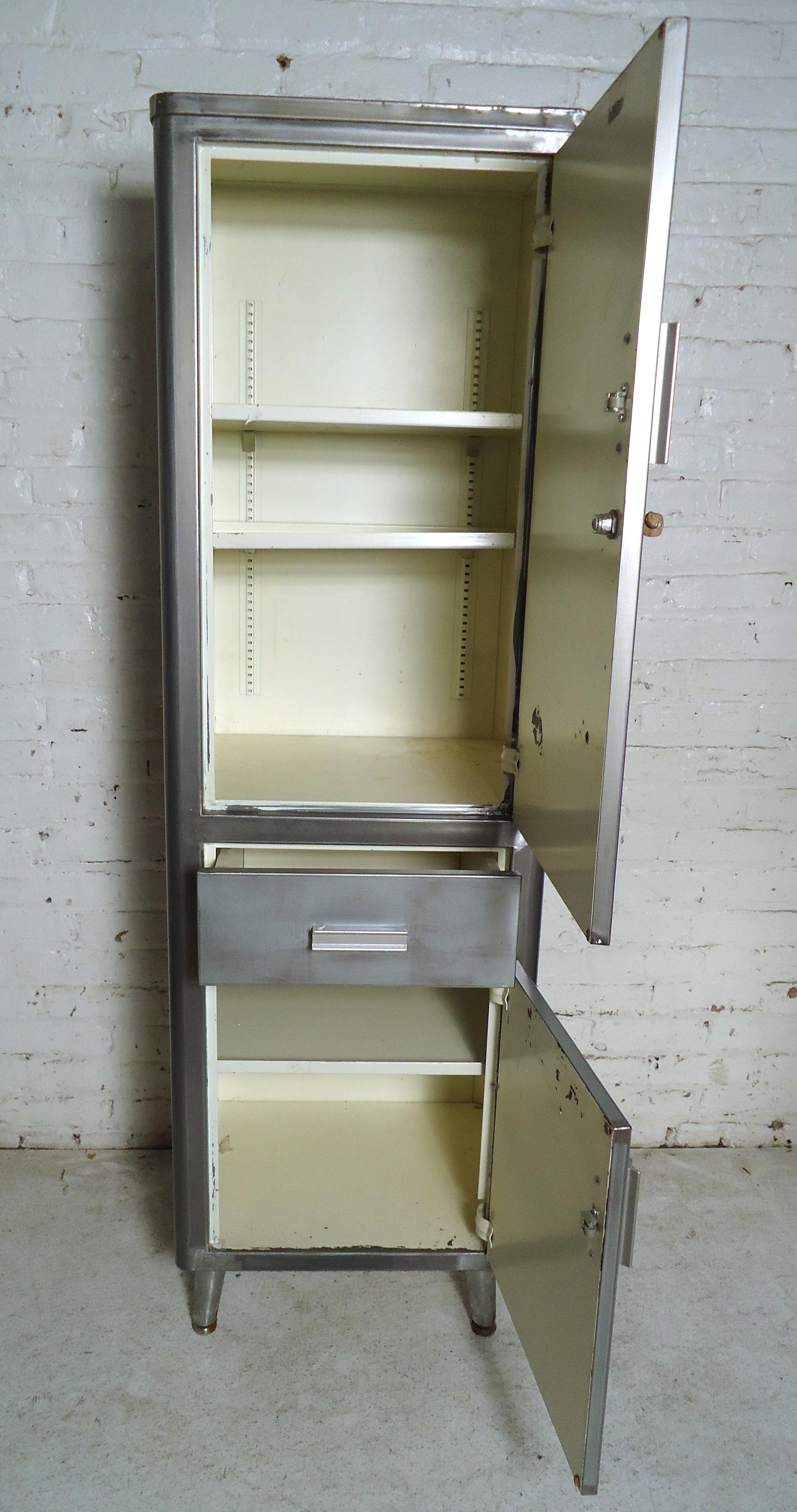 20th Century Tall Vintage Industrial Cabinet 