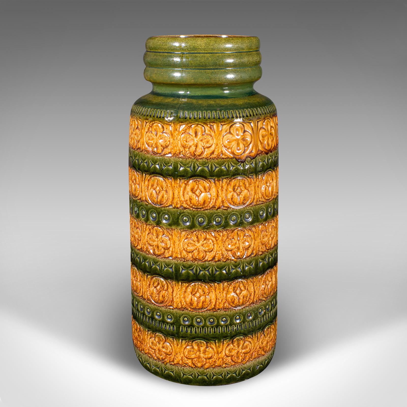 Hohe Vintage Lava Stick Stand, Deutsch, Keramik, Halle, Umbrella, große Vase, 1970 im Zustand „Gut“ im Angebot in Hele, Devon, GB