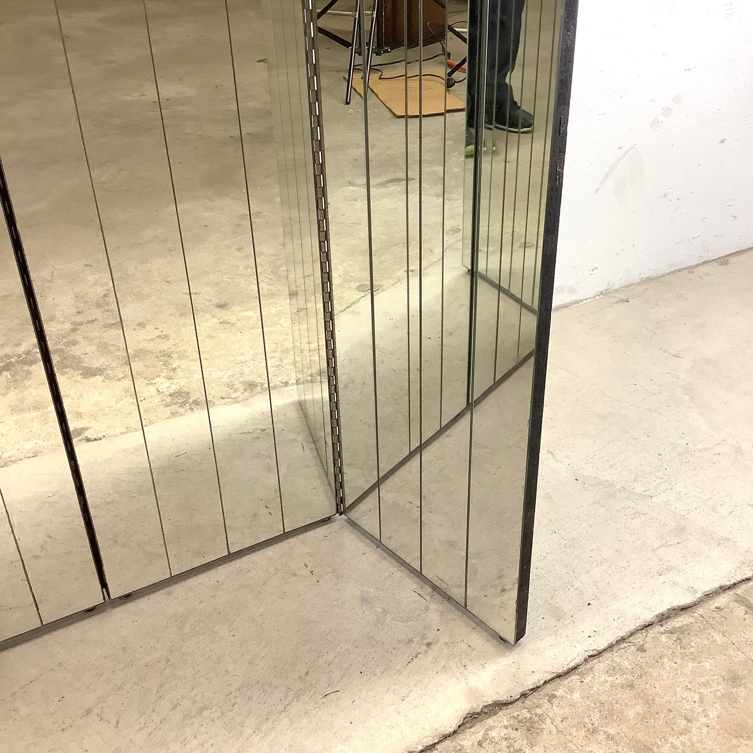 Tall Vintage Mirrored Room Divider or Decorative Screen 11