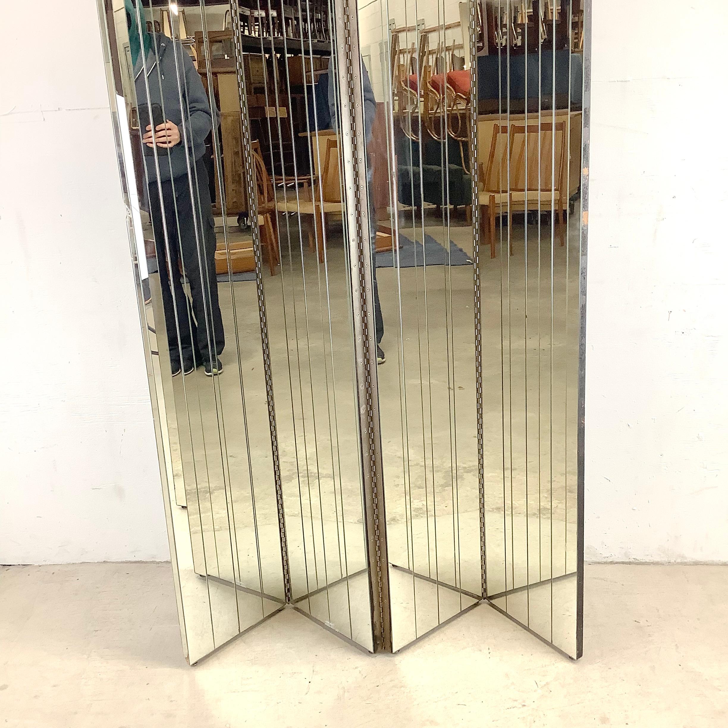 Other Tall Vintage Mirrored Room Divider or Decorative Screen