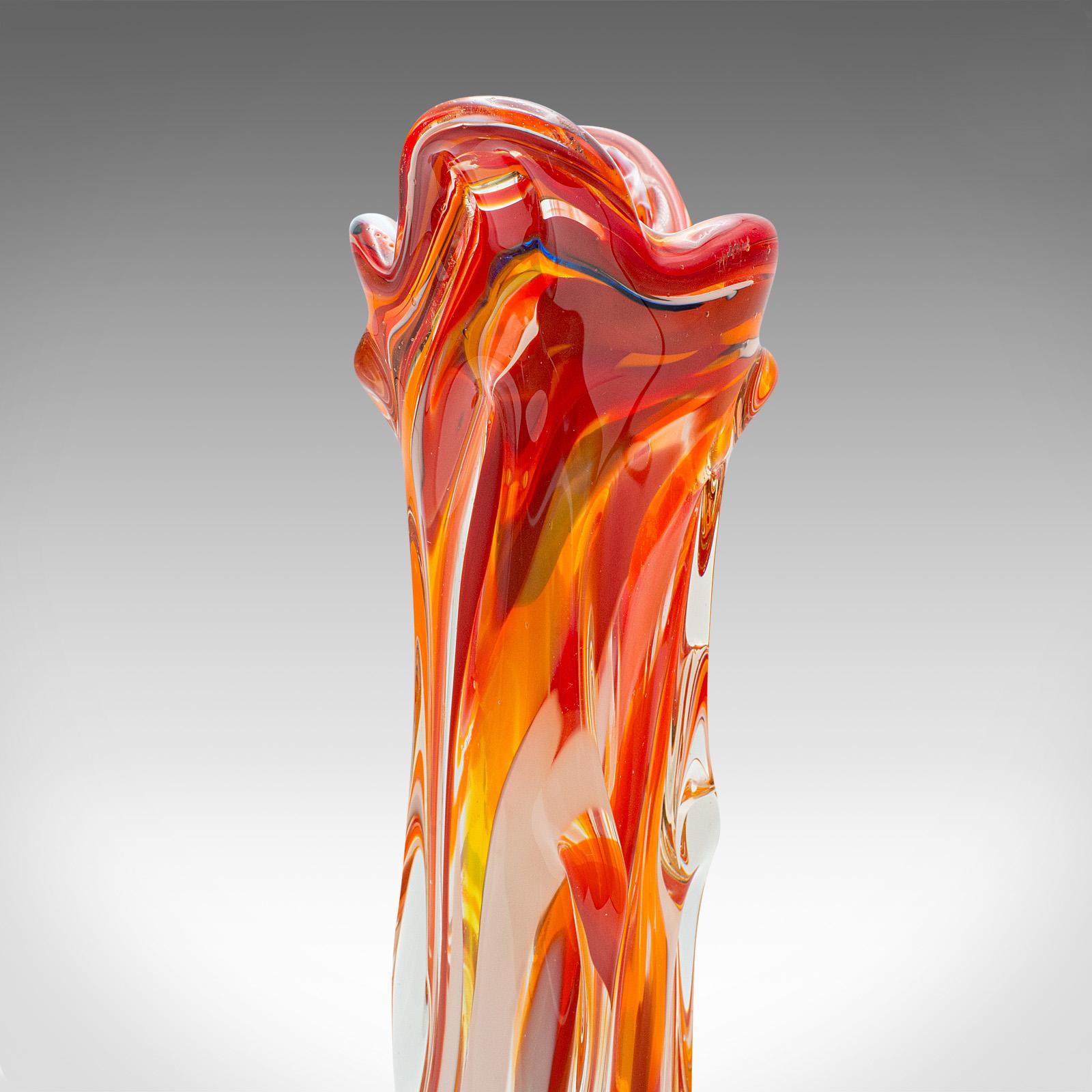 Tall Vintage Murano Explosion Vase, Italian, Art Glass, Flower Sleeve, C.1970 For Sale 4