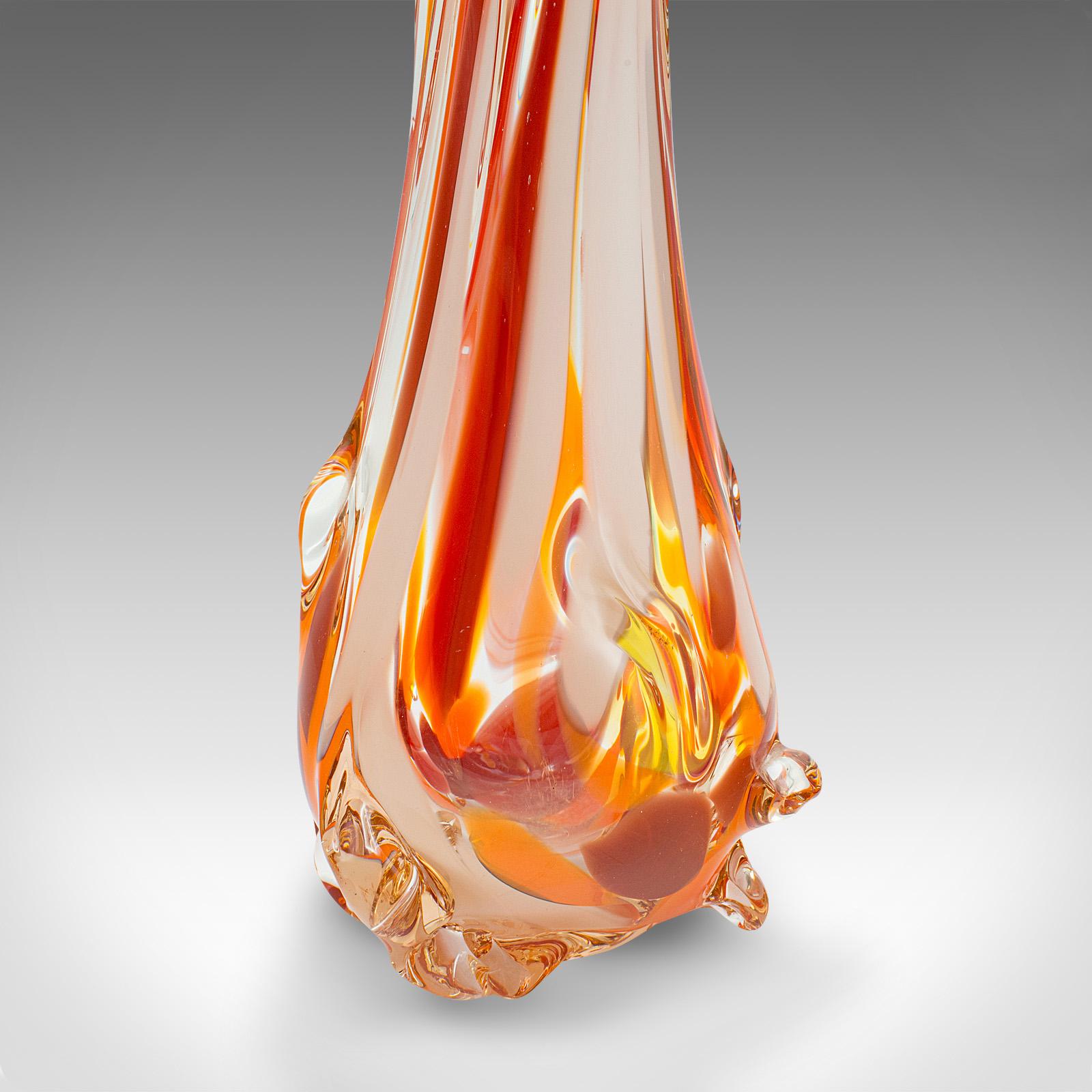Tall Vintage Murano Explosion Vase, Italian, Art Glass, Flower Sleeve, C.1970 For Sale 6