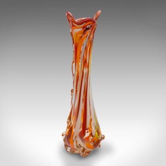 Tall Vintage Murano Explosion Vase, Italian, Art Glass, Flower Sleeve, C.1970