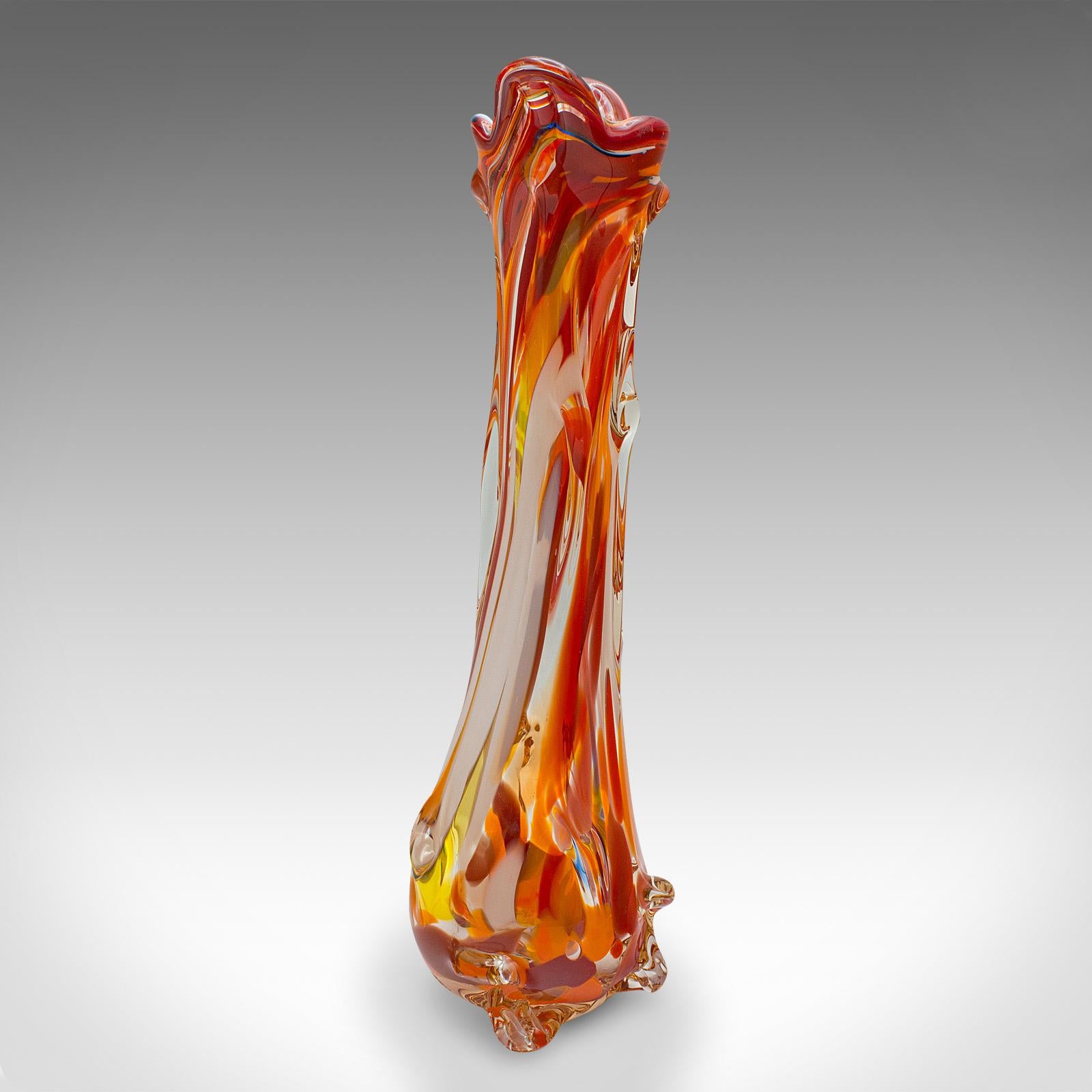 20th Century Tall Vintage Murano Explosion Vase, Italian, Art Glass, Flower Sleeve, C.1970 For Sale