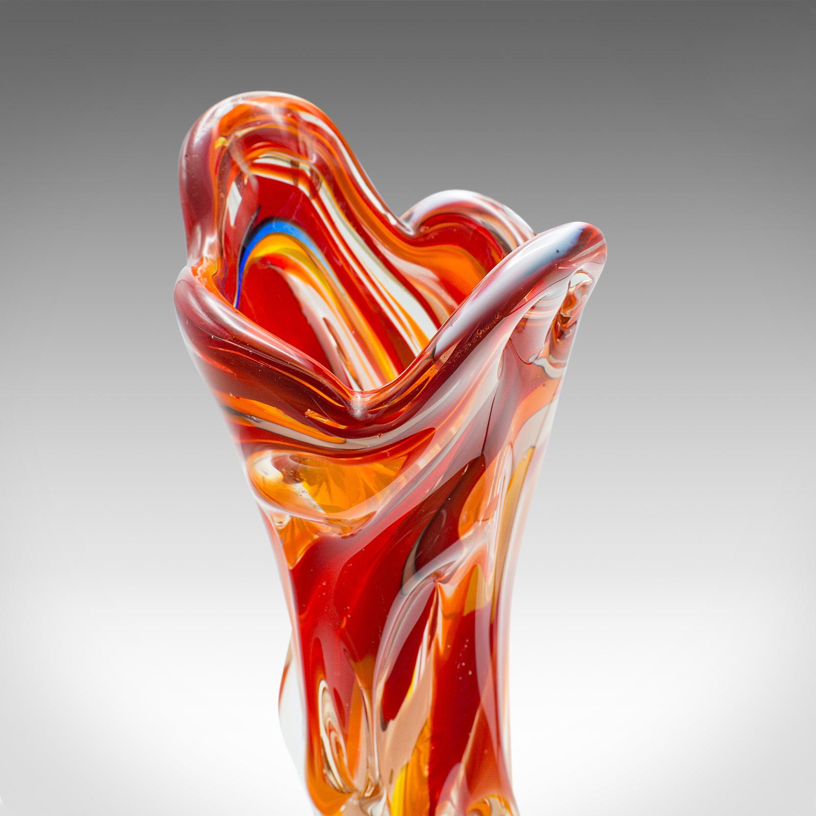 Tall Vintage Murano Explosion Vase, Italian, Art Glass, Flower Sleeve, C.1970 For Sale 2