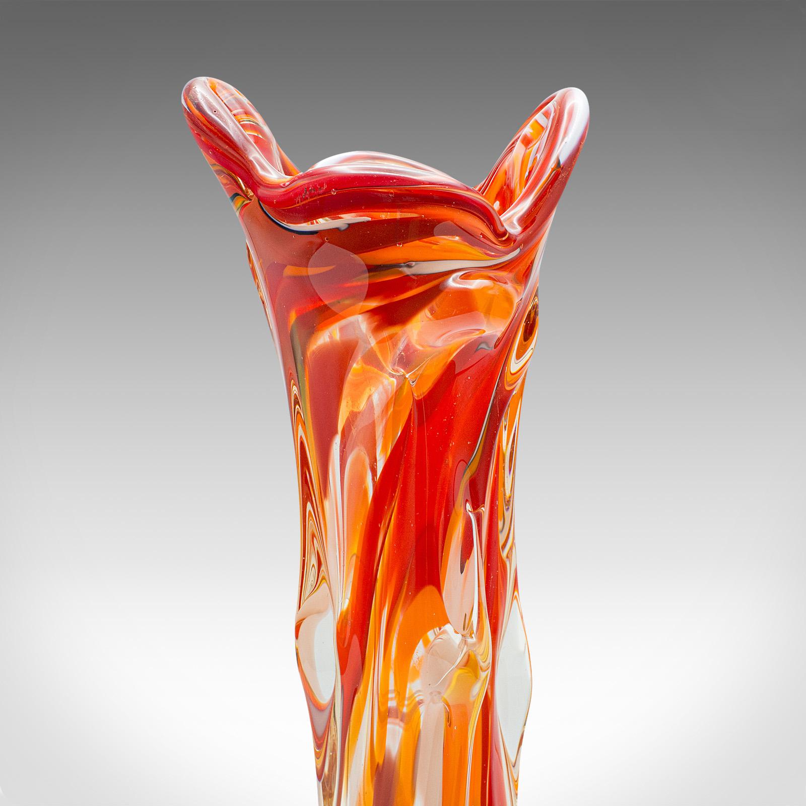 Tall Vintage Murano Explosion Vase, Italian, Art Glass, Flower Sleeve, C.1970 For Sale 3