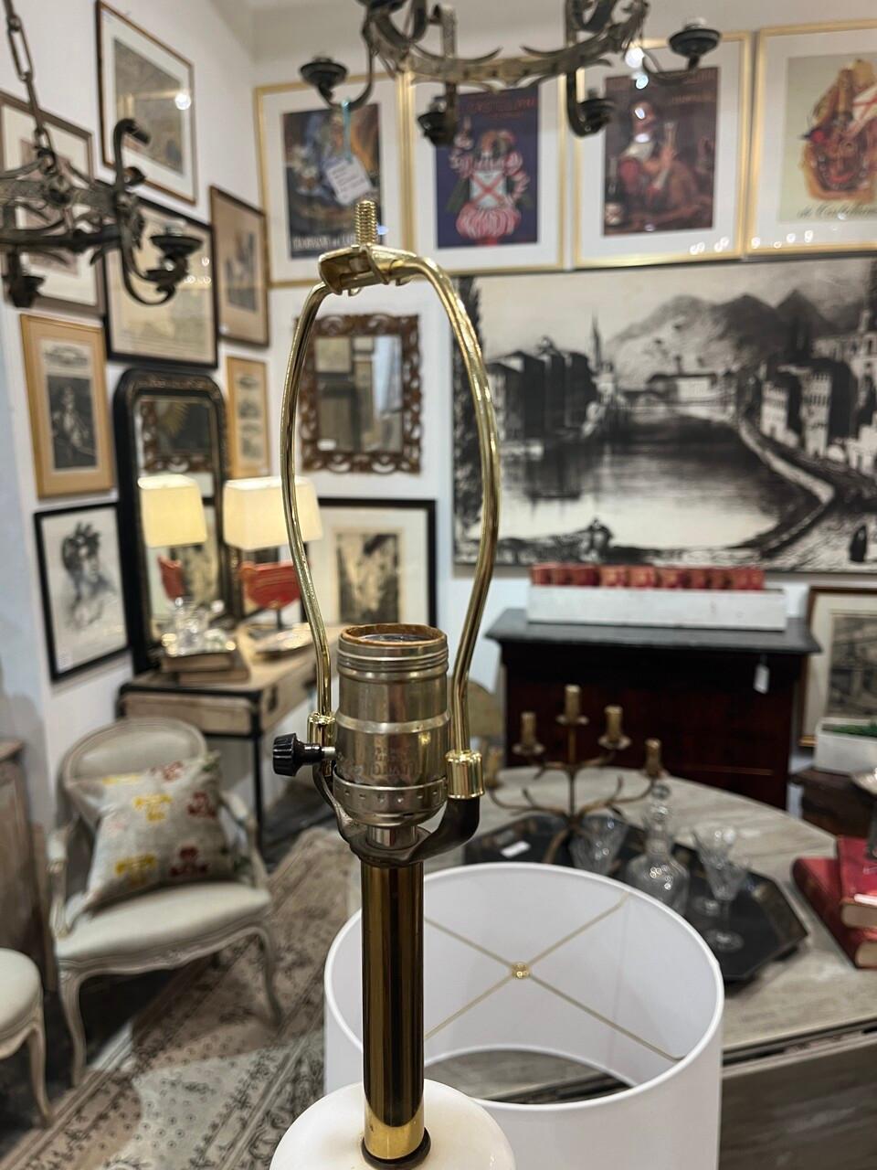 Tall Vintage Murano Lamp with Marble Base and Neck For Sale 1