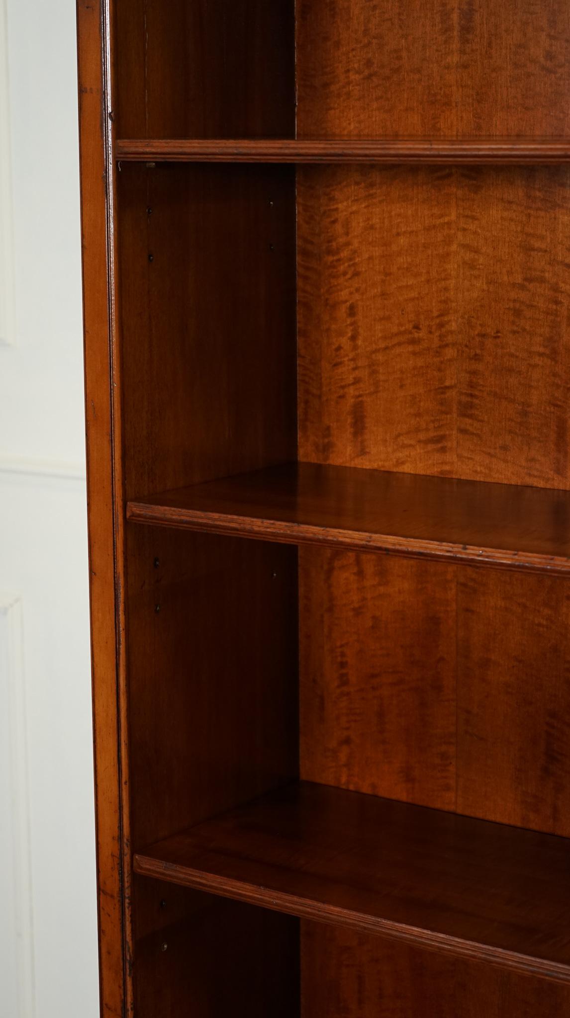 TALL ViNTAGE OPEN SOLID WOOD BOOKCASE WITH ADJUSTABLE SHELVES 1