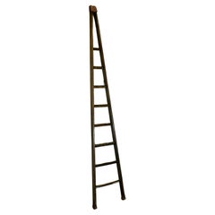 Tall Vintage Pitch Pine Fruit Picking or Library Ladder