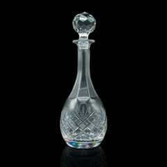Tall Vintage Port Decanter, English, Cut Glass, Wine, Spirit Vessel, Mid Century