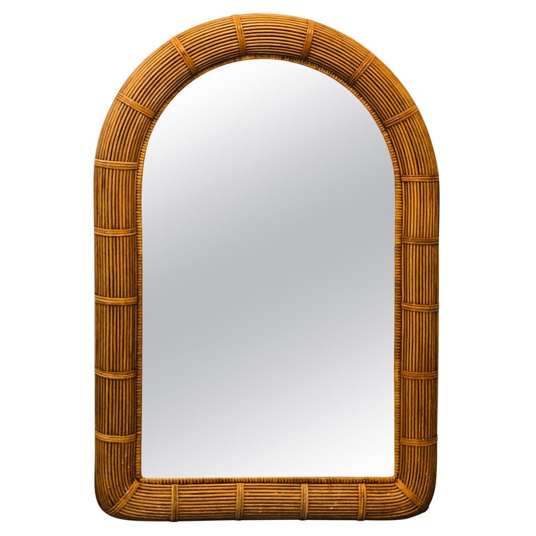 Tall Vintage Reeded Wicker Wall Mirror at 1stDibs tall vintage mirror