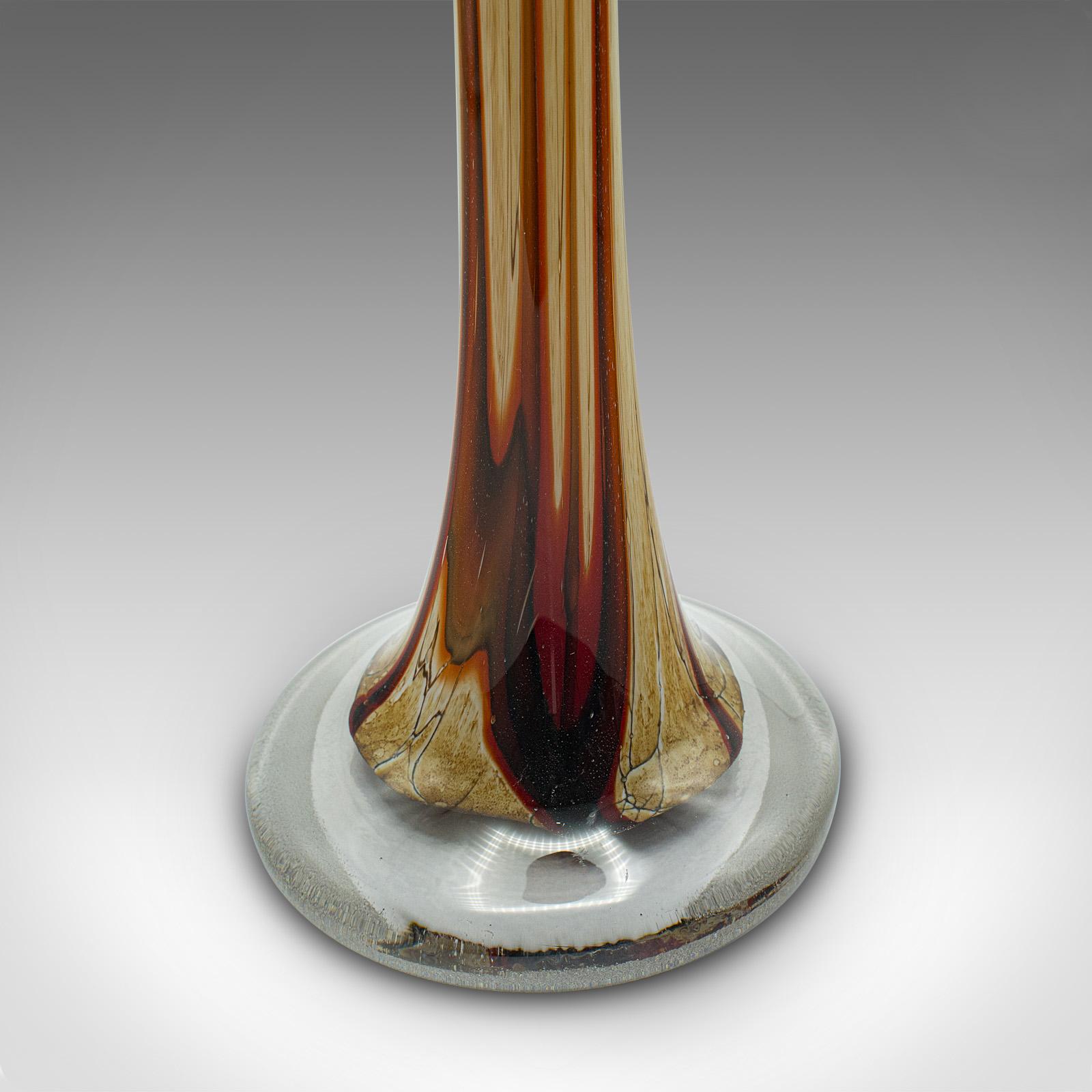 Tall Vintage Stem Vase, Italian, Murano Glass Flower Sleeve, Mid Century, C.1960 For Sale 6